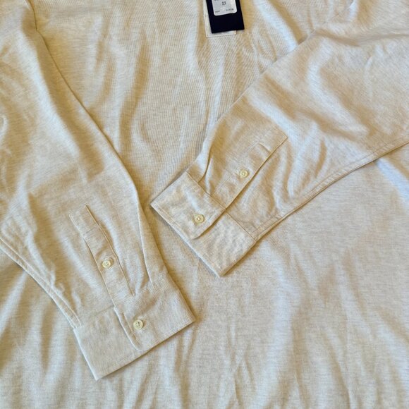 Ralph Lauren Polo Shirt Men's 2XL Tall Long Sleeve Heathered Cream Shirt - Picture 8 of 15